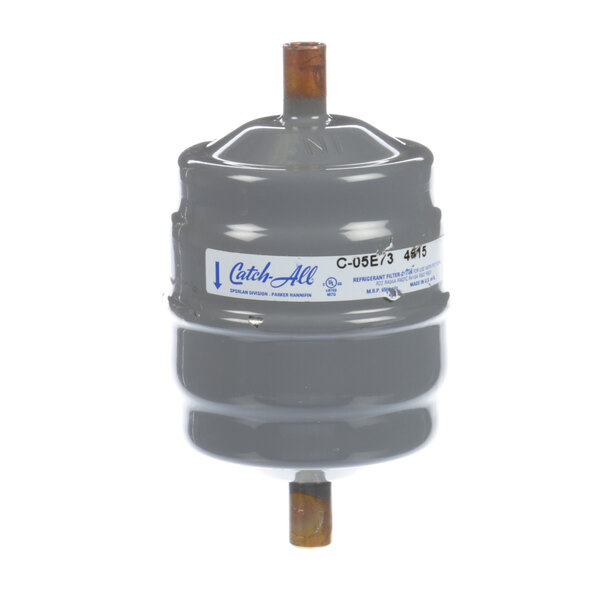 A grey metal cylinder with a white label, the Hoshizaki 4A0924-01 Drier.