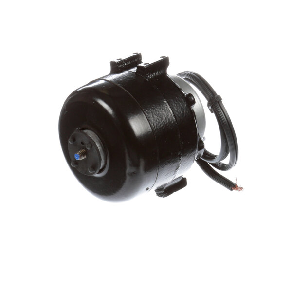 A black round Hoshizaki electric fan motor with wires.