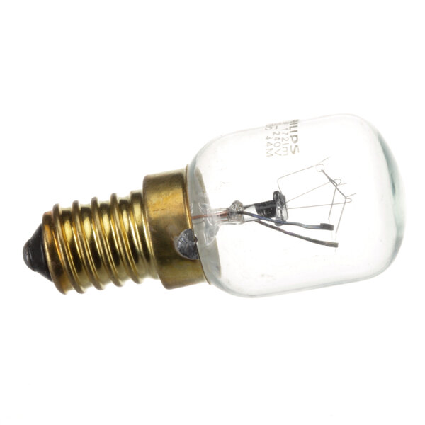 A close-up of a BKI LI037UK 25w 240v lamp with a wire attachment.