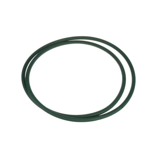 A green rubber ring on a white background.