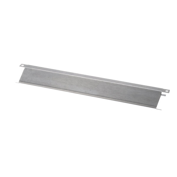 A rectangular metal heat shield with a white background.