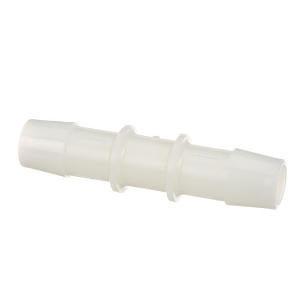 A white plastic pipe connector.