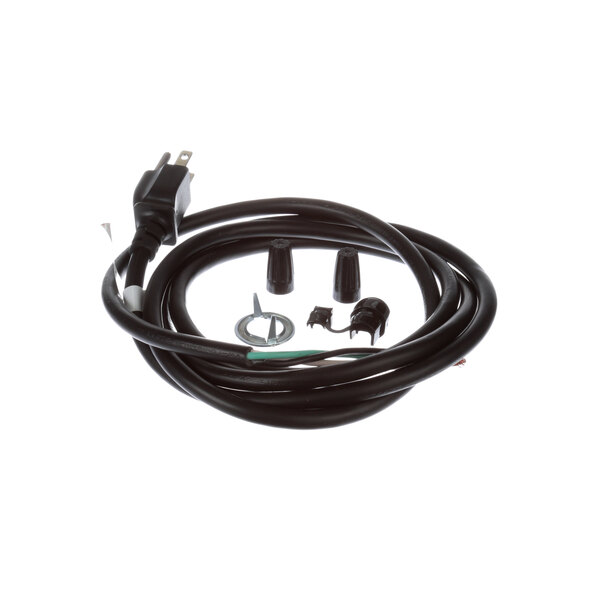 A black Hatco cord and plug set with a black wire and plug.