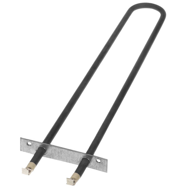 A black metal Metro heat element with two metal handles.