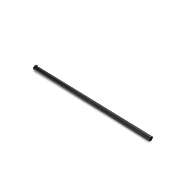 A black tube with roller edges for hot dog equipment parts on a white background.