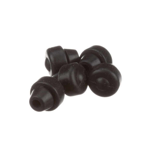 A group of black plastic Rational silicone buffers.