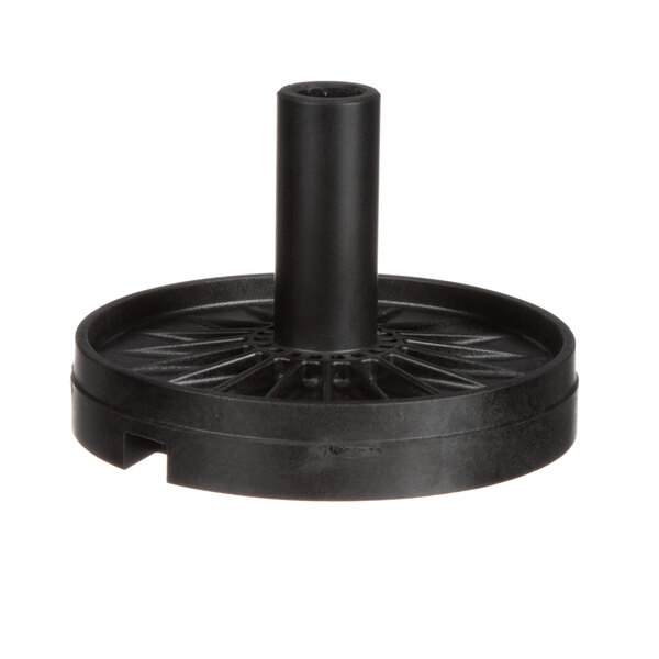 A black plastic cylindrical pedestal with a hole in the center.