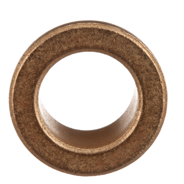 A brass bushing with a metal ring.