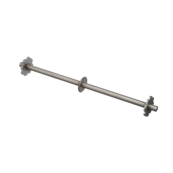 A stainless steel APW Wyott idler shaft with a metal handle.