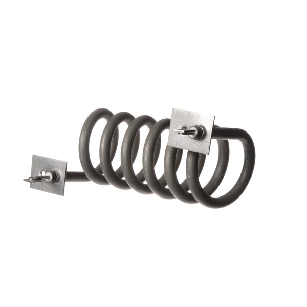A metal coil with screws on each end.