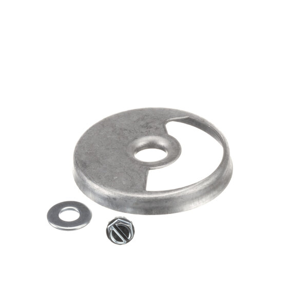 A metal circle with a screw and a nut, the US Range CK1028002 Air Shutter Kit.