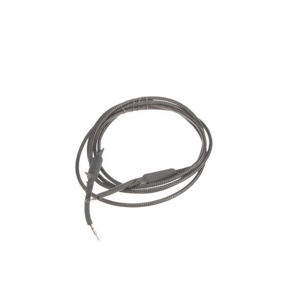 A black wire with black and white wires attached.