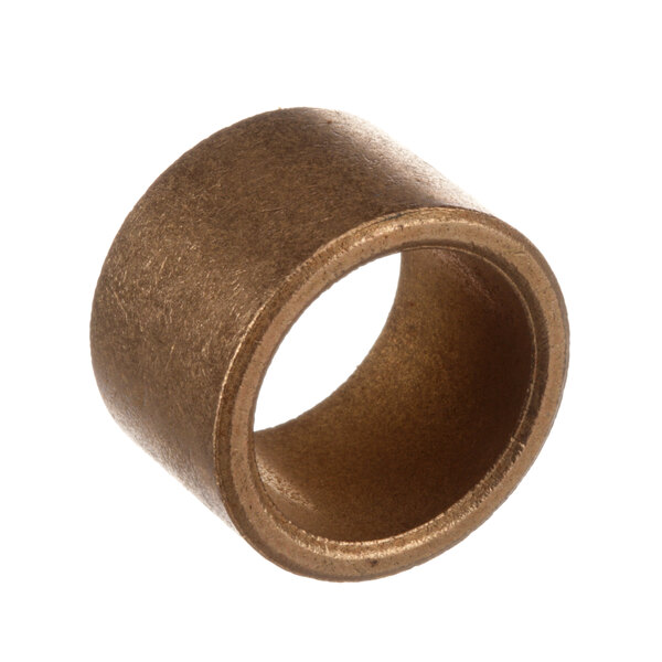 A close-up of a bronze ring with a metal ring inside.