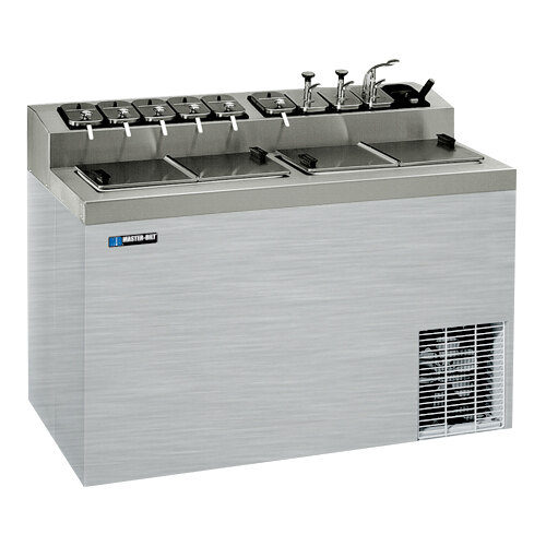 MasterBilt FLR80SE Stainless Steel Flip Top Ice Cream Dipping with Topping Rail 54"