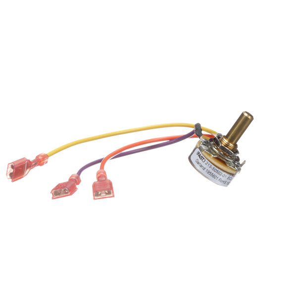 A US Range potentiometer with a small motor and colorful wires.