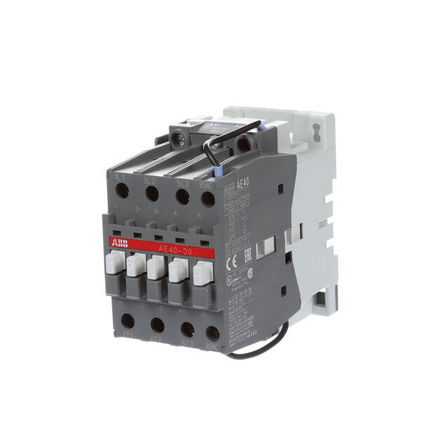 A grey and white Blodgett 3 phase contactor with 24vdc coil.