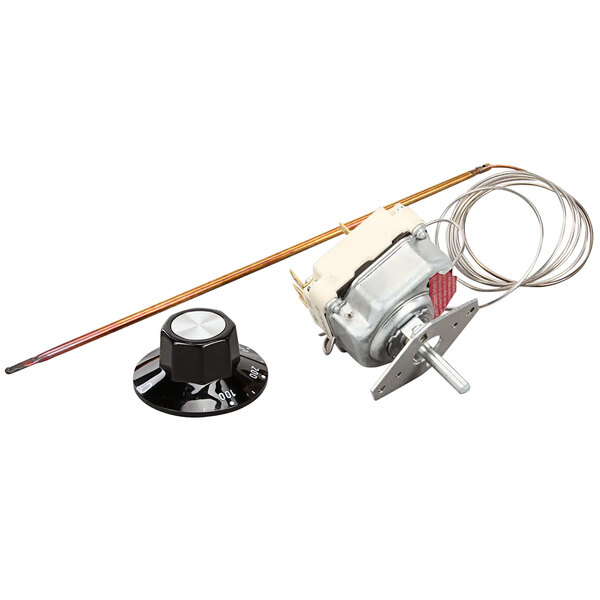 A Bakers Pride thermostat kit with a wire and handle.