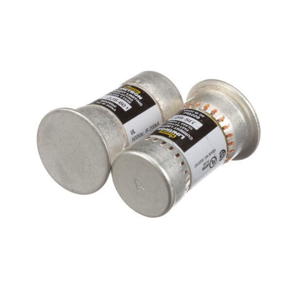 Two silver cylindrical Hatco fuses.