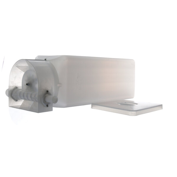 A white plastic Grindmaster-Cecilware CD162L hopper with a lid.