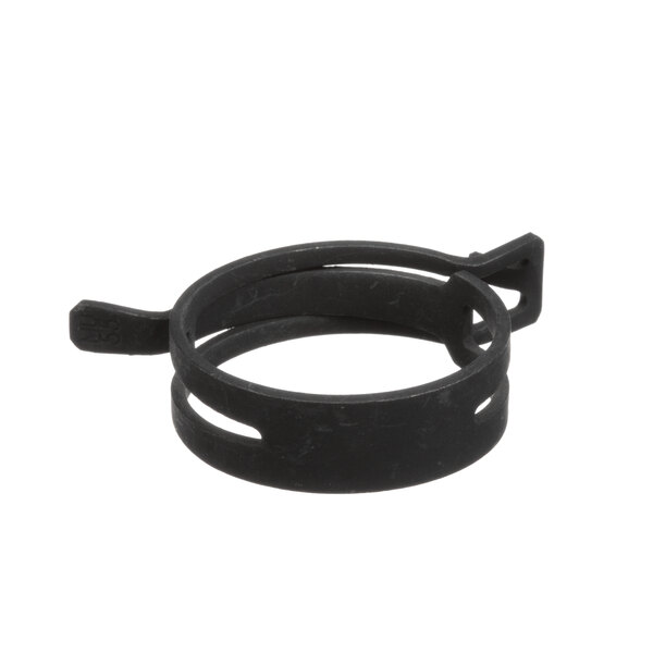 A black plastic ring with a metal clip.