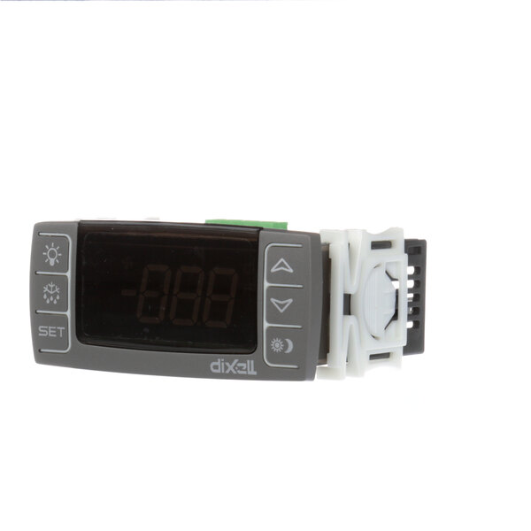 A grey digital Master-Bilt Dixell XR70 temperature controller with a black screen.