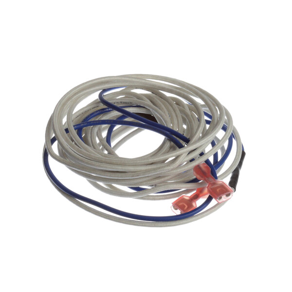 A coil of Master-Bilt Htr Wire with red and blue connectors.