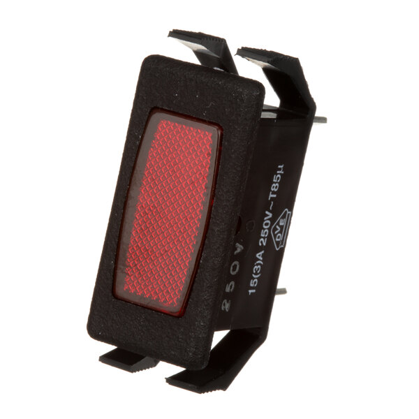 A black rectangular Alto-Shaam Indicator Light with a red light.