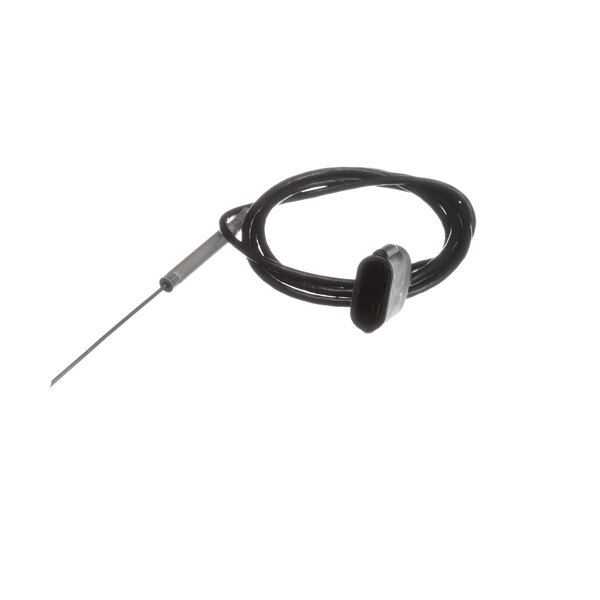 A black cable with a metal connector on the end, with a black handle on the end of the metal connector, for an Alto-Shaam combi oven.