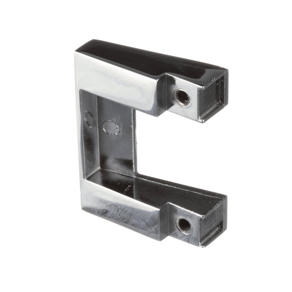 A chrome steel Delfield Supremacy lock keeper with two holes.