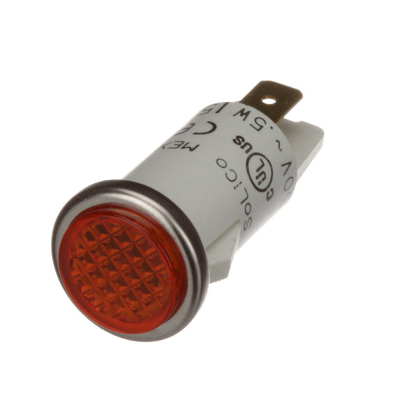A close-up of a red indicator light.