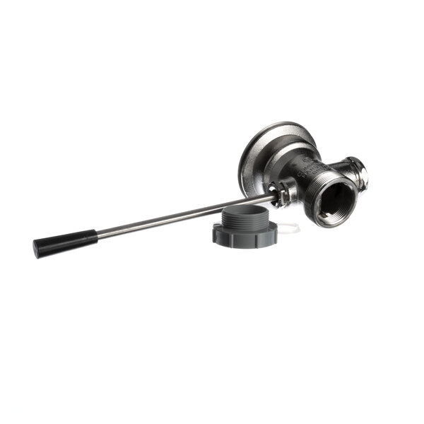 A stainless steel Encore lever drain waste valve with a lever handle.