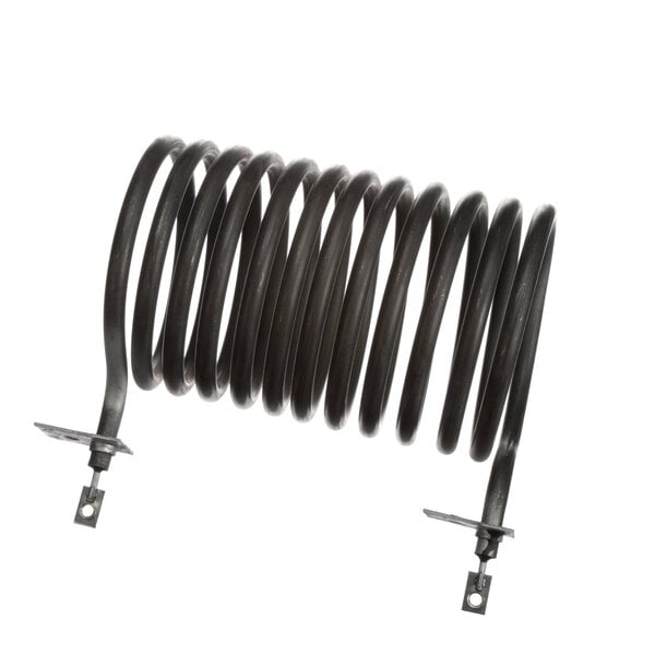 A black Doyon Baking Equipment element coil with metal screws.