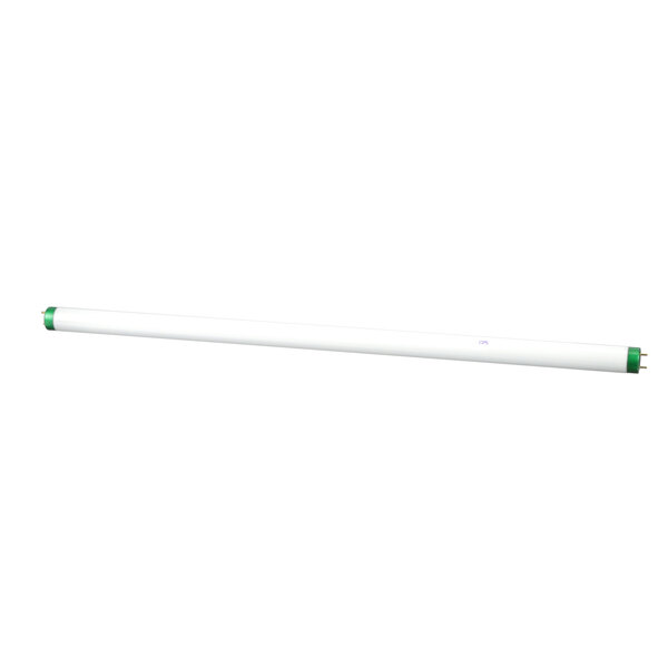 A long white tube with green caps on the ends.