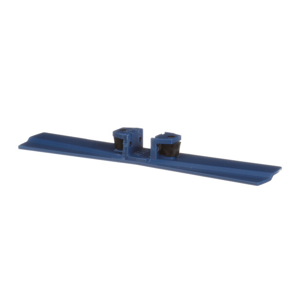Blue plastic Avtec conveyor belt slats with holes.