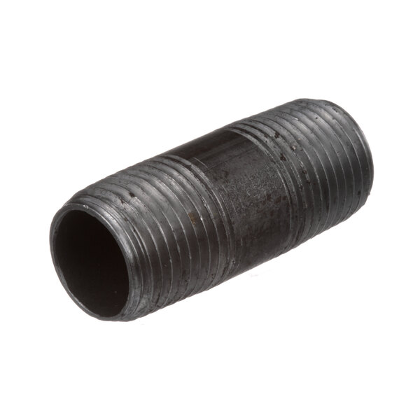 A close-up of a black Cleveland threaded pipe.