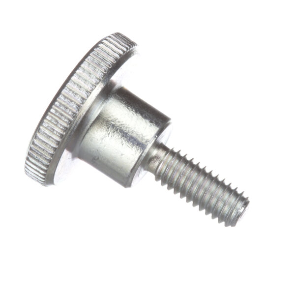 A close-up of a silver Franke screw with a nut.