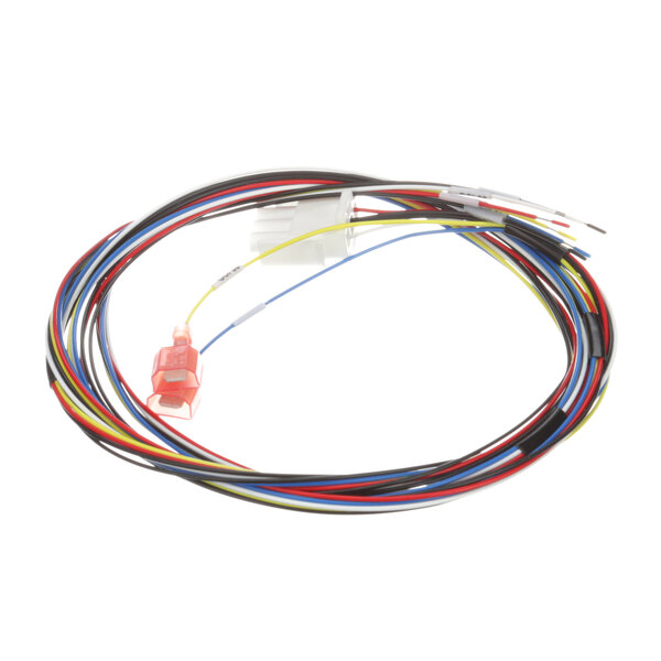 A US Range wiring harness with a red and white reed switch and colored wires.