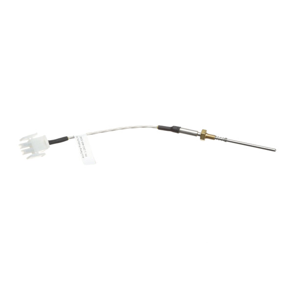 A white and gold cable with a small connector used with an Accutemp RTD thermocouple.