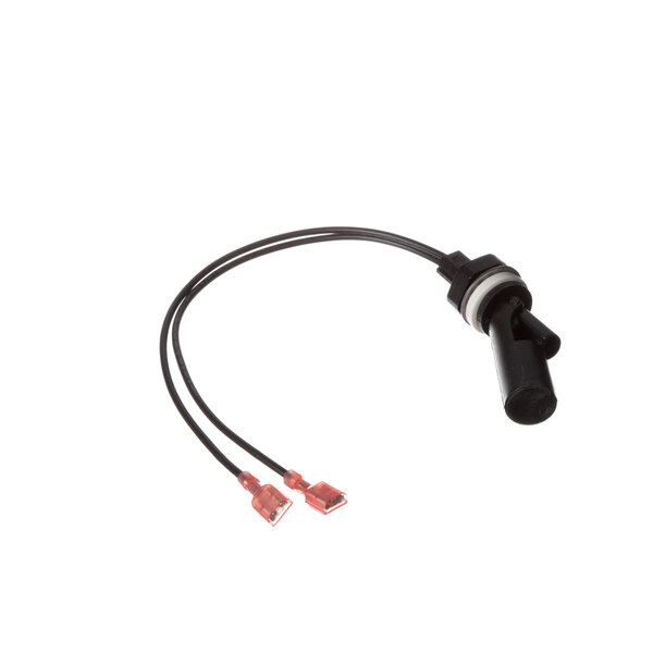 A black wire with red connectors.
