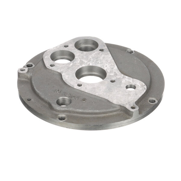 A metal Blakeslee housing cover with holes.