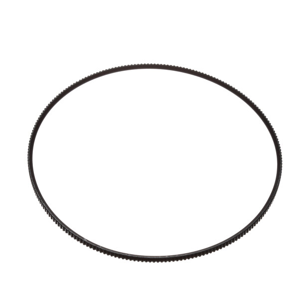 A black rubber belt with a circular shape.