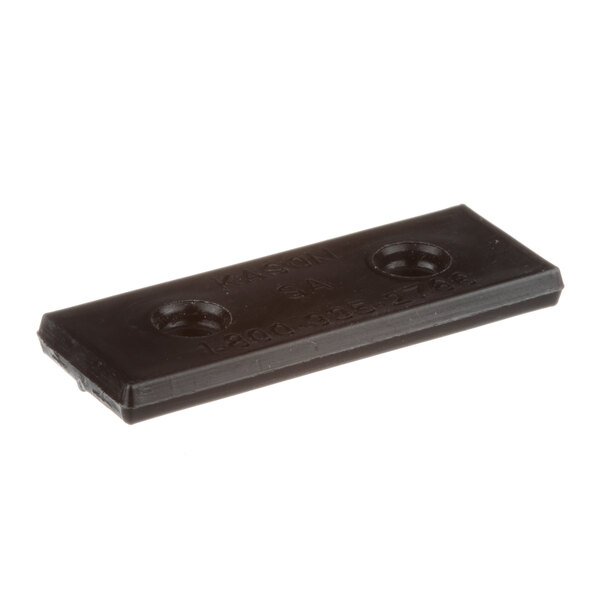 A black rectangular Kason Clover tray with two holes.