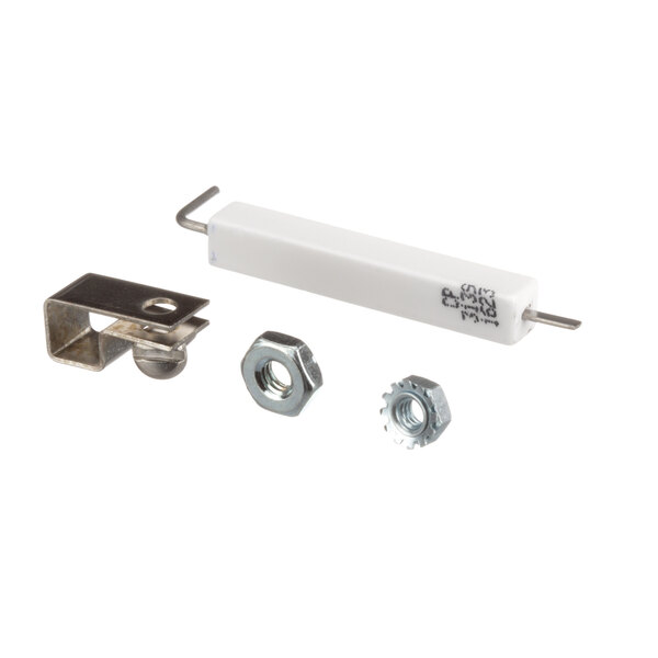 A white rectangular Nieco 4182 electrode with a metal clip and nuts.