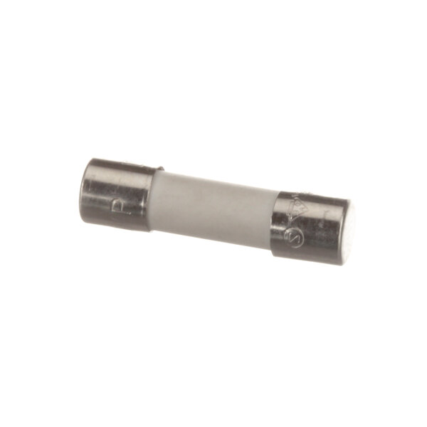 A white metal Blodgett fuse with a silver cap.
