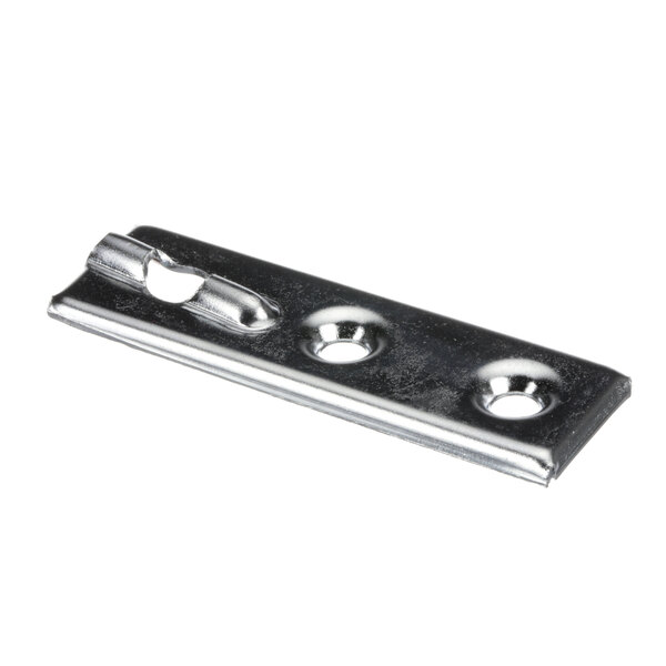 A stainless steel Hoshizaki hinge bottom plate with two holes.