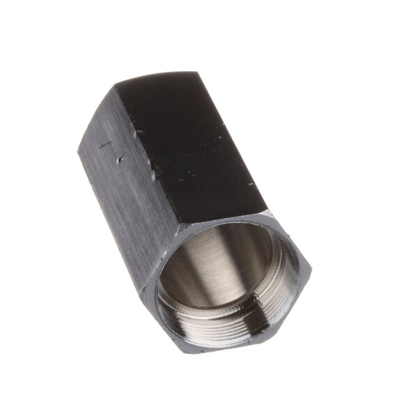 A Cleveland black and silver metal nut.
