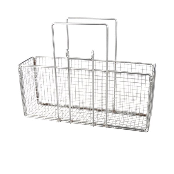 A close-up of a Power Soak wire basket with handles.
