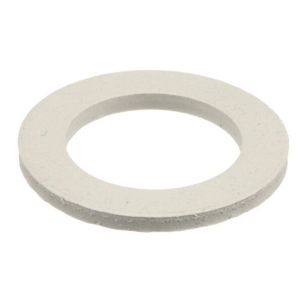 A white round rubber gasket with a hole in the middle.