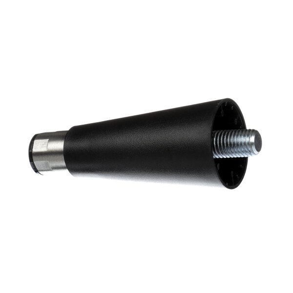 A black plastic leg with a black and silver screw on the end.