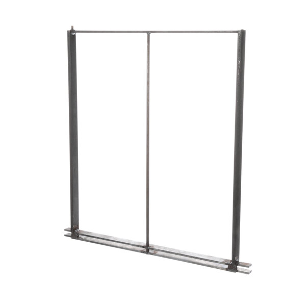 A metal frame with two metal bars.